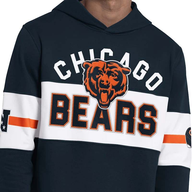 Men's Starter Navy Chicago Bears Fullback Jersey Hoodie