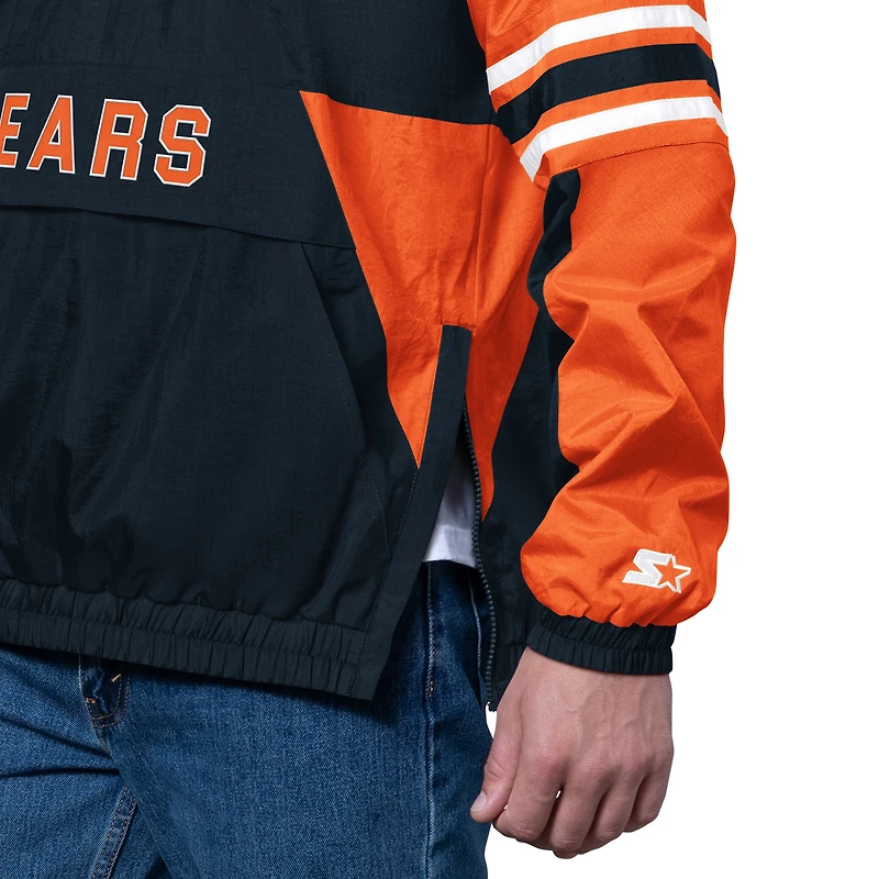 Pull demi-zippé bleu marine pour homme des Chicago Bears