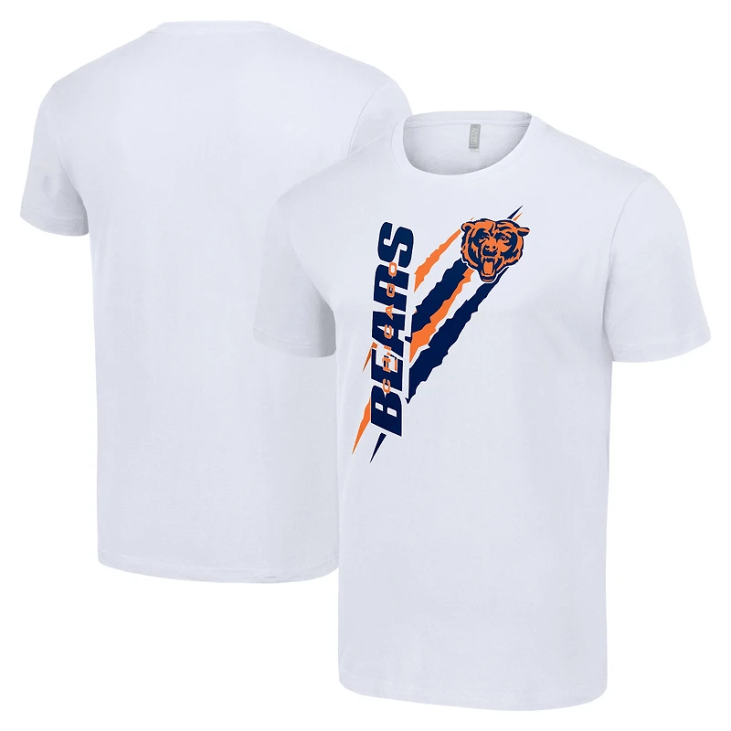 T-shirt blanc à rayures pour homme des Chicago Bears
