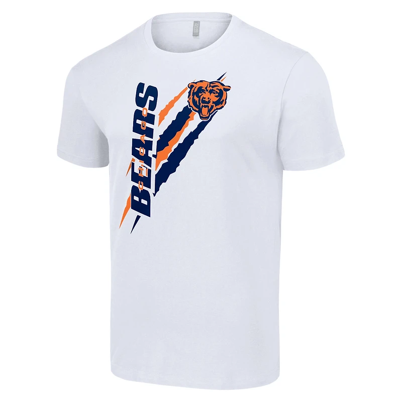 T-shirt blanc à rayures pour homme des Chicago Bears