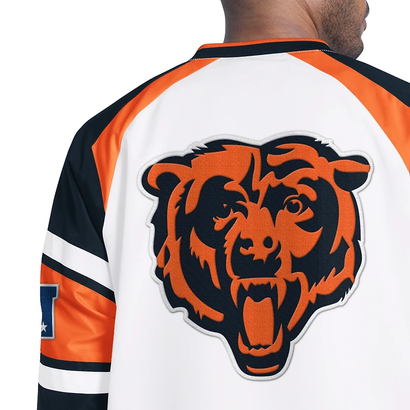 Veste pull-over raglan à col en V Starter White Chicago Bears pour homme