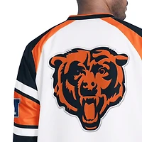 Veste pull-over raglan à col en V Starter White Chicago Bears pour homme