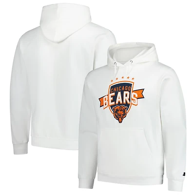 Sweat à capuche vintage blanc pour homme des Chicago Bears