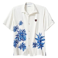 Chemise boutonnée Tommy Bahama crème Chicago Bears Hibiscus Camp pour homme