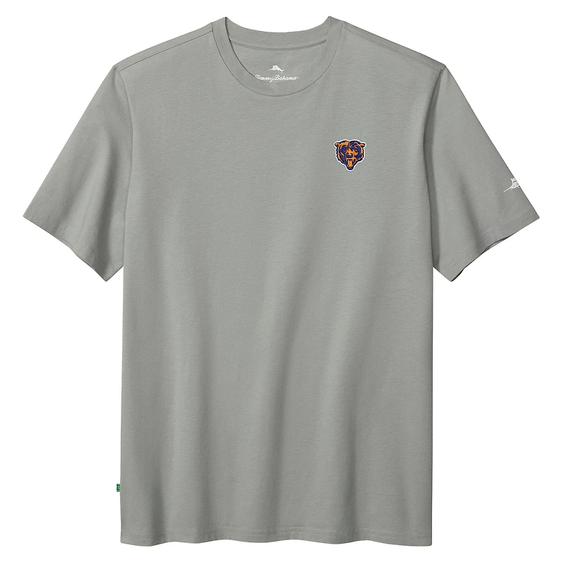 Men's Tommy Bahama  Gray Chicago Bears Huddle & Hang Tens T-Shirt