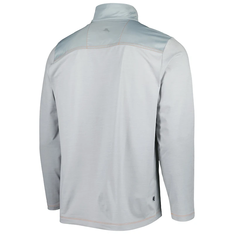 Men's Tommy Bahama Gray Chicago Bears On Deck IslandZone Half-Zip Jacket