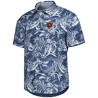 Chemise Tommy Bahama Navy Chicago Bears Aqua Lush entièrement boutonnée pour homme