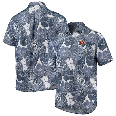 Chemise boutonnée Tommy Bahama Navy Chicago Bears Coconut Point Playa Floral IslandZone pour hommes