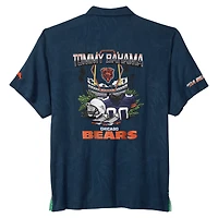 Chemise boutonnée Tommy Bahama bleu marine Chicago Bears Endzone Paradise COOLMAX pour homme