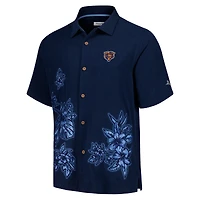 Chemise boutonnée Tommy Bahama pour hommes, bleu marine, Chicago Bears, Hibiscus Camp