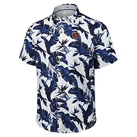 Chemise boutonnée Tommy Bahama bleu marine pour homme Chicago Bears Sunnyvale Blooms Camp
