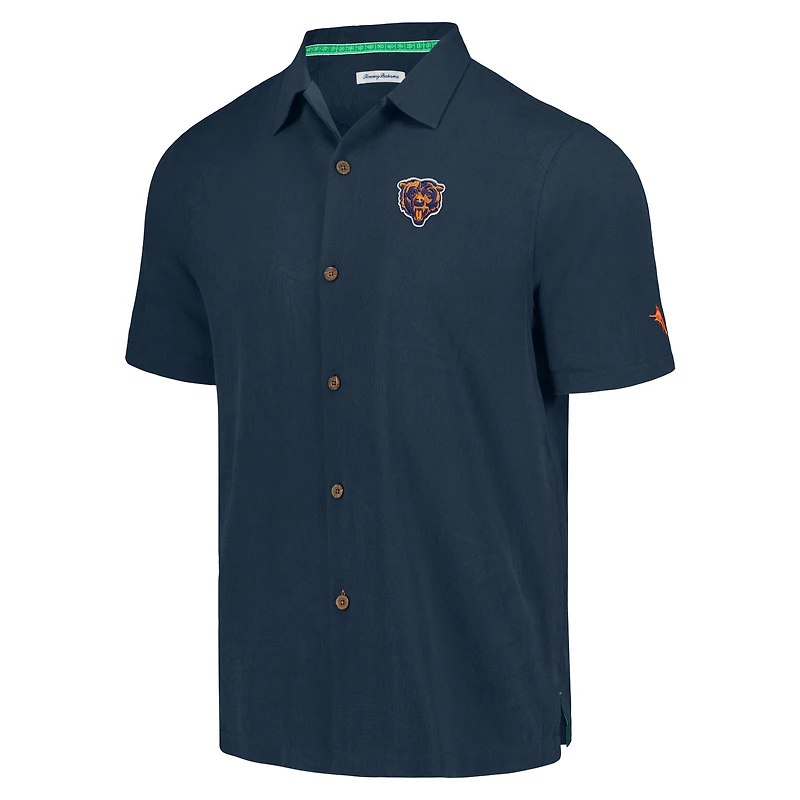 Chemise boutonnée Tommy Bahama pour hommes, bleu marine, Chicago Bears, Tidal Kickoff Camp