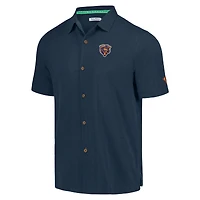 Chemise boutonnée Tommy Bahama pour hommes, bleu marine, Chicago Bears, Tidal Kickoff Camp