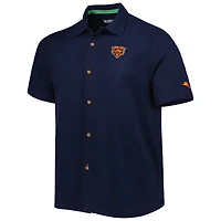 Chemise boutonnée pour homme Tommy Bahama Navy Chicago Bears Top of Your Game Camp