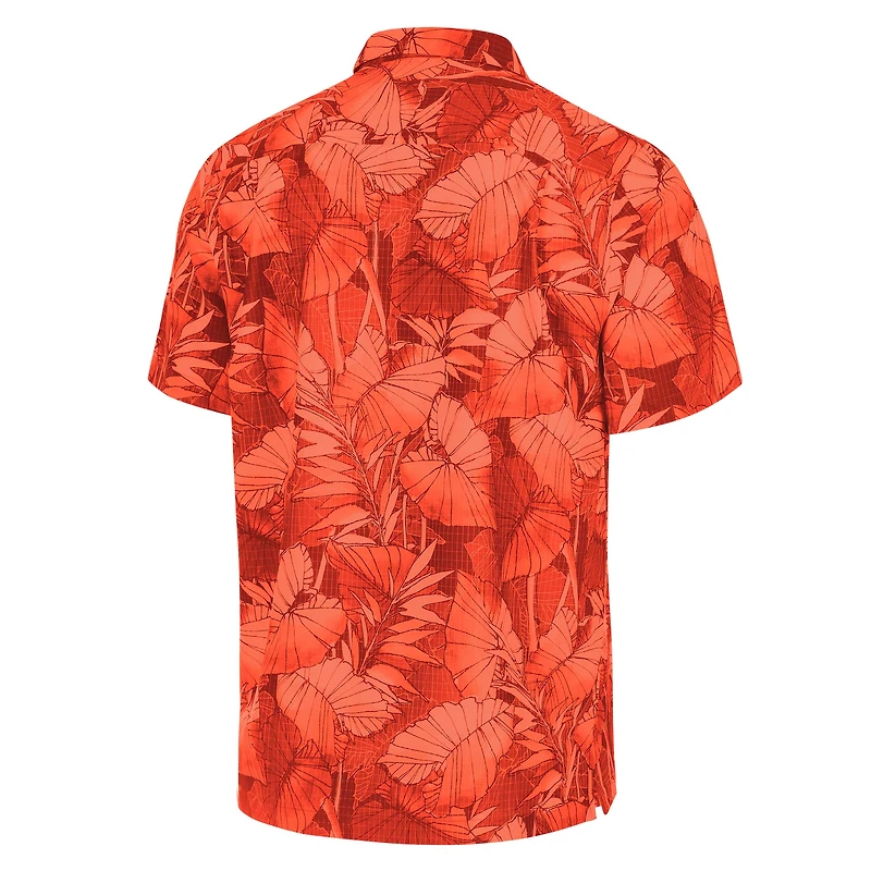 Chemise boutonnée Tommy Bahama Orange Chicago Bears Coast Nuevo Fronds Camp pour homme