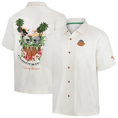 Chemise boutonnée rétro blanche pour homme Tommy Bahama Chicago Bears Coconut Matchup Camp