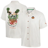 Chemise boutonnée rétro blanche pour homme Tommy Bahama Chicago Bears Coconut Matchup Camp