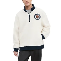 Men's Tommy Hilfiger  Cream Chicago Bears Jordan Sherpa Quarter-Zip Sweatshirt