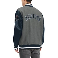 Veste universitaire entièrement zippée Tommy Hilfiger gris chiné/marine Chicago Bears Gunner pour hommes