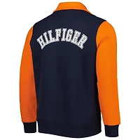 Men's Tommy Hilfiger Navy/Orange Chicago Bears Aiden Quarter-Zip Sweatshirt