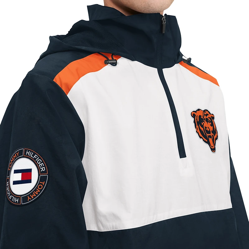 Haut à capuche demi-zip Tommy Hilfiger pour hommes, bleu marine/blanc, Chicago Bears Carter