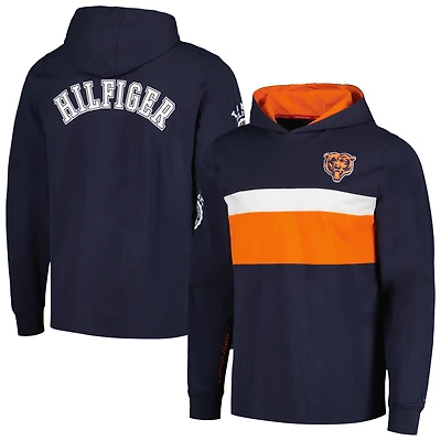 T-shirt à capuche manches longues Tommy Hilfiger bleu marine Chicago Bears Morgan pour hommes