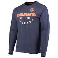T-shirt à manches longues Tommy Hilfiger pour homme bleu marine Chicago Bears Peter