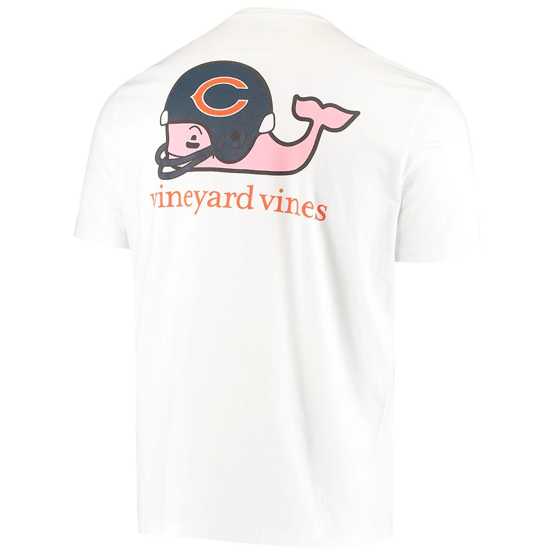 T-shirt pour homme Vineyard Vines blanc avec casque Big & Tall Chicago Bears