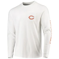T-shirt à manches longues avec casque de baleine des Chicago Bears Vineyard Vines pour homme, blanc