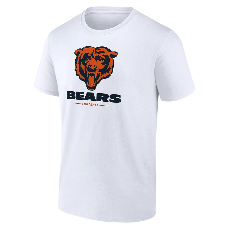 Men's  White Chicago Bears Team Lockup T-Shirt