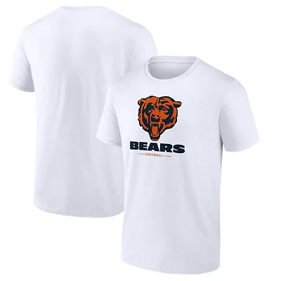 Men's  White Chicago Bears Team Lockup T-Shirt