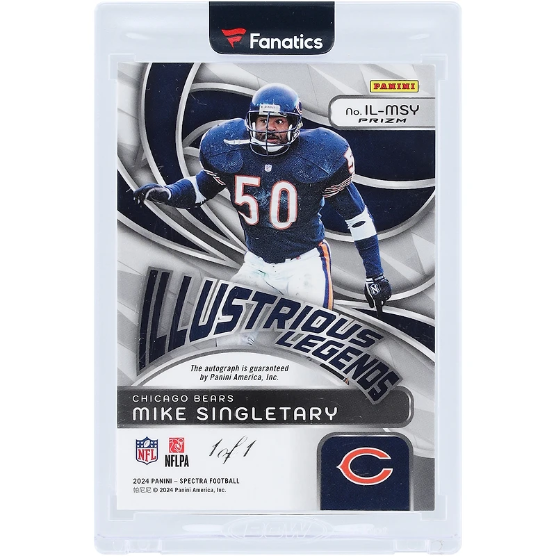 Mike Singletary Chicago Bears Autographed 2024 Panini Spectra Illustrious Legends Gold Vinyl #IL-MSY #1/1 Card with "SB XX Champs" Inscription