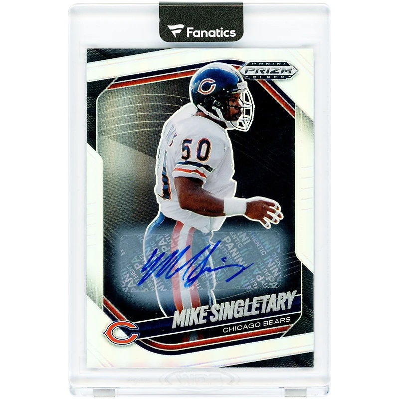 Carte autographiée de Mike Singletary (Chicago Bears) 2025 Panini Prizm Black Silver Prizm n° 23