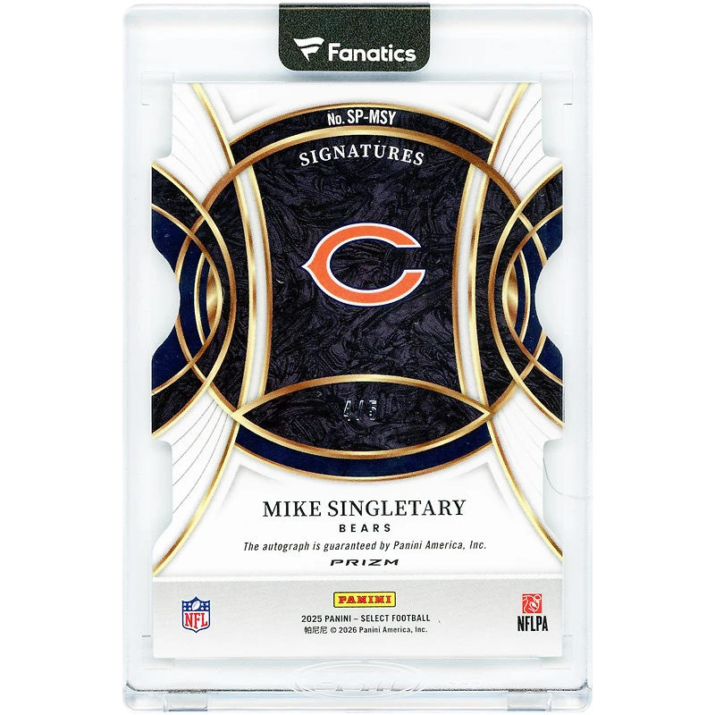 Mike Singletary Chicago Bears Autographed 2025 Panini Select Green Prizm #SP-MSY #4/5 Card