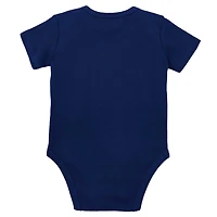 Nouveau-né et nourrisson Mitchell & Ness Orange/Marine Chicago Bears Throwback Big Score Ensemble body, bavoir chaussons