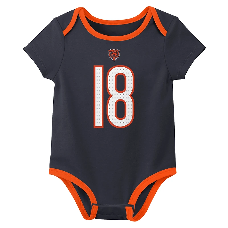Ensemble de 3 bodies Nike pour nouveau-né et bébé avec nom numéro Caleb Williams des Chicago Bears