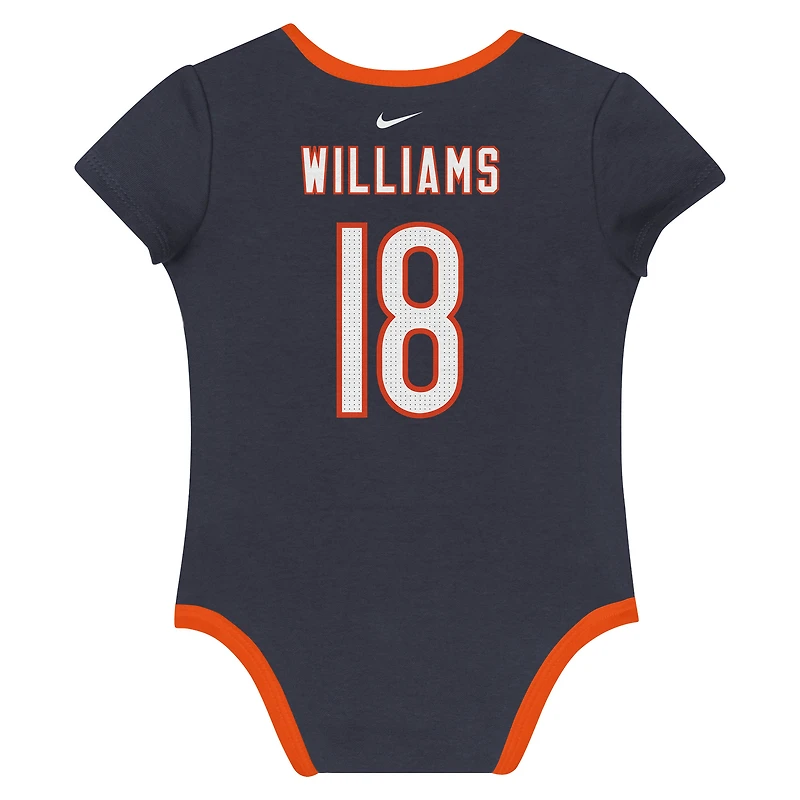 Ensemble de 3 bodies Nike pour nouveau-né et bébé avec nom numéro Caleb Williams des Chicago Bears