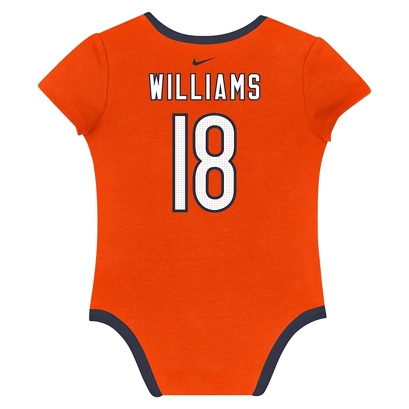 Ensemble de 3 bodies Nike pour nouveau-né et bébé avec nom numéro Caleb Williams des Chicago Bears