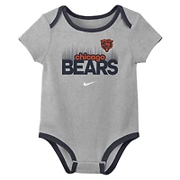 Ensemble de 3 bodies Nike pour nouveau-né et bébé avec nom numéro Caleb Williams des Chicago Bears