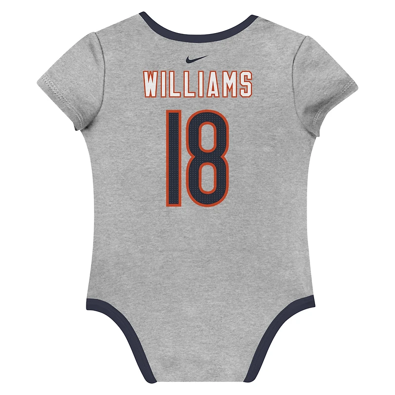 Ensemble de 3 bodies Nike pour nouveau-né et bébé avec nom numéro Caleb Williams des Chicago Bears