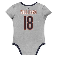 Ensemble de 3 bodies Nike pour nouveau-né et bébé avec nom numéro Caleb Williams des Chicago Bears