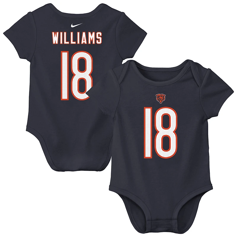 Newborn & Infant Nike Caleb Williams Navy Chicago Bears Player Name Number Bodysuit
