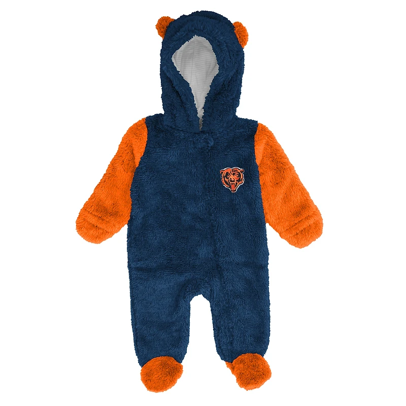 Newborn & Infant Outerstuff Navy Chicago Bears Stay Napping Fleece Bunting Full-Zip Sleeper