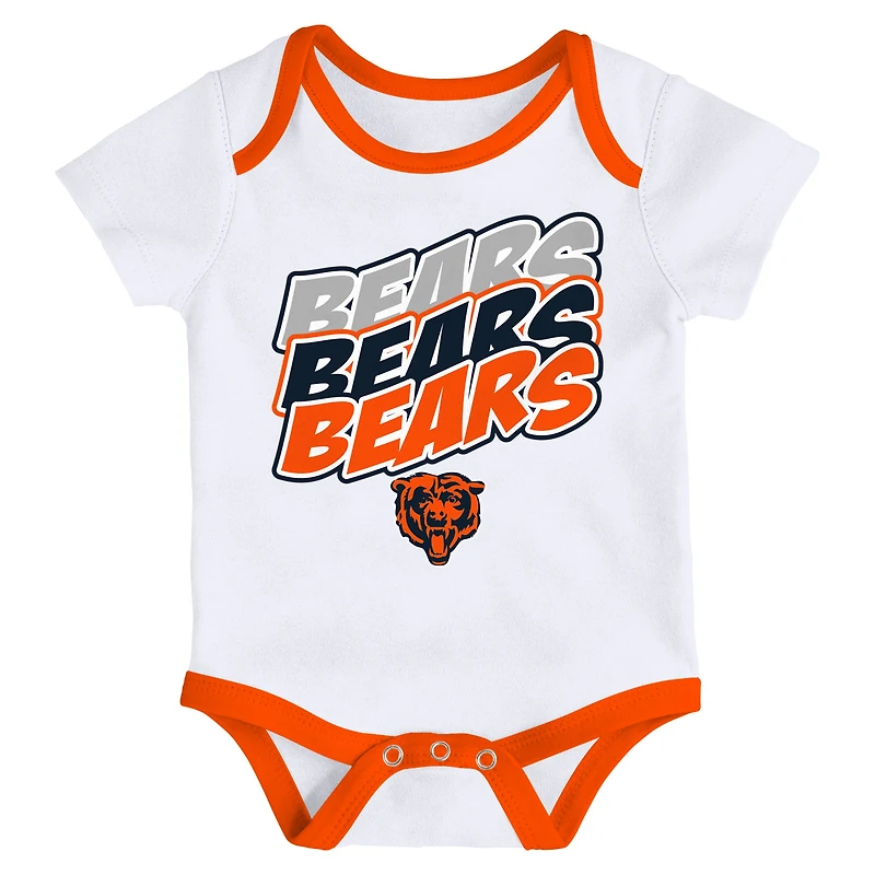 Newborn & Infant White/Orange Chicago Bears Monterey Tie-Dye - 2-Pack Bodysuit Set