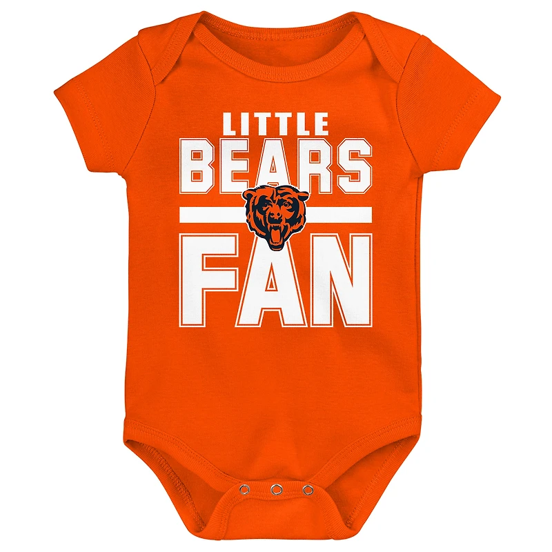Newborn Outerstuff Chicago Bears Little Tike 3-Piece Bodysuit Set