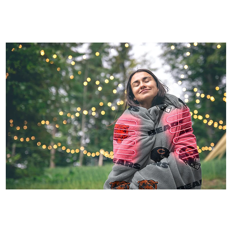 Couverture chauffante Pegasus Chicago Bears Scattered Logos 60" x 70"