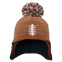 Preschool Brown Chicago Bears Football Head Knit Hat with Pom