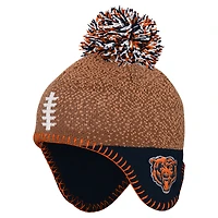 Preschool Brown Chicago Bears Football Head Knit Hat with Pom