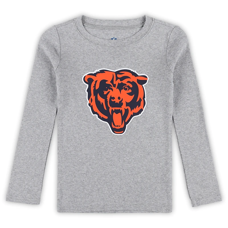 Ensemble de nuit avec t-shirt et pantalon à manches longues gris chiné pour enfants d'âge préscolaire Chicago Bears