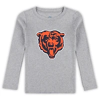 Ensemble de nuit avec t-shirt et pantalon à manches longues gris chiné pour enfants d'âge préscolaire Chicago Bears